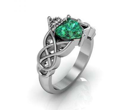 Серебряные кольца с изумрудом